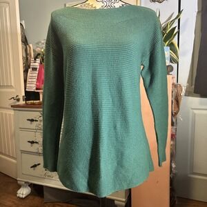 Talbots Green Lambs Wool Blend Sweater Sz Medium. Boat Neck
